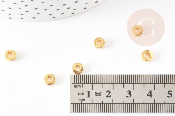 Perles rondelles intercalaires zamac doré 6mm, x50 (G1343)