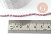 Perles rondelles verre facettées mauve 3x2mm, création bijoux cristal, fil de 43cm, x1 (G9132)