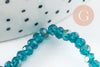 Perles rondelles verre transparent facetté bleues turquoise AB 4x3mm, création bijoux cristal DIY, fil de 42cm x1 (G8254)
