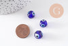 Perles rondes Mauvais Oeil bleue,perle Bijoux, perles rondes,perle verre artisanal chance pour création bijoux, 12mm, x10 (G3338)