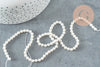 Perles rondes coquillage naturel blanche nacrées 4mm, x1 fil de 40cm (G9033)