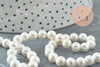 Perles rondes coquillage naturel blanche nacrées 6mm, x1 fil de 40cm (G10131)