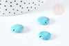 Perles rondes en howlite turquoise naturelle,perles pierre, howlite naturelle, 14 mm ,x5 (G1431)