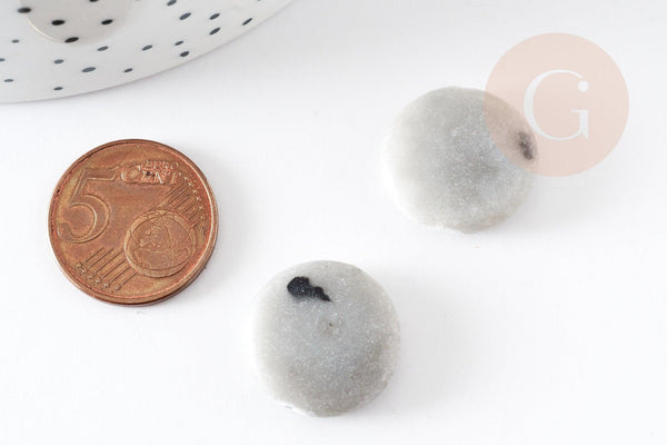 Perles rondes en jaspe gris, perles pierres, perles jaspe naturel,20mm, x5 (G1455)