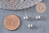 Perles rondes intercalaire acier 304 inoxydable argenté 6mm, x10 (G10854)