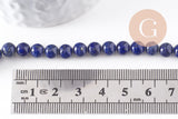 Perles rondes lapis lazuli naturel 6mm, x1 fil de 20cm (G4069)