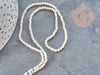 Perles rondes nacre blanche naturelle 2.5mm, x1 fil de 42cm (G9031)