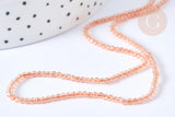 Perles rondes verre cristal beige facettes 2mm, x1 fil de 38cm (G7947)