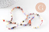 Perles rondes verre millefiori 4mm, x1 fil de 33cm (G5364)