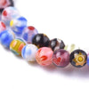 Perles rondes verre millefiori 4mm, x1 fil de 33cm (G5364)