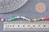 Perles rondes verre millefiori artisanal 4mm, x1 fil de 38cm (G5874)