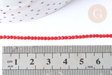 Perles rondes verre rouge vif facettes 2mm, cristal, le fil de 38cm x1 (G7953)