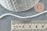 Perles toupies cristal blanc irisé facette 2.5mm, x1 fil de 40cm (G2643)