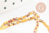 Perles toupies cristal jaune irisé, perles bijoux, perle cristal, Perle verre facette,fil de 26cm, 2mm, x1 (G4506)