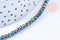 Perles toupies cristal noir irisé 3.5x2.5mm, perles bijoux, perle cristal,Perle verre facette,création bijoux, fil 25.4cm (G6754)