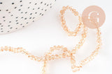 Perles toupies cristal orange transparent irisé 3.5x2.5mm, x1 fil 25cm (G8595)