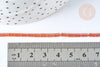 Perles tube à facettes rouge orangé, perle tissage, 4.5x2.5mm, fil de 36cm, x1 (G7342)