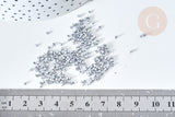 Perles tube argent métallisé mat façon Delica miyuki, x1 Sachet 8g (G7852)
