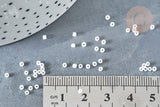 Perles tube blanc opaque façon Delica miyuki, x1 Sachet 8g (G8136)
