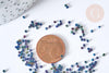 Perles tube bleu reflets violets verts mat façon Delica miyuki, x1 sachet de 8g (G8134)