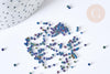Perles tube bleu reflets violets verts mat façon Delica miyuki, x1 sachet de 8g (G8134)