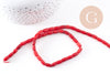 Perles tube corail en bambou de mer (imitation corail), corail teinté, 5x8mm,le fil de 40cm x1 (G4137)