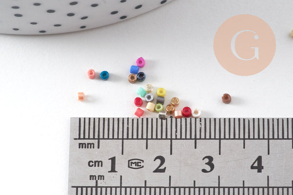 Perles tube multicolore façon Delica miyuki, x1 Sachet 8g (G10882)