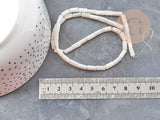 Perles tube nacre blanche 8x4mm, coquillage le fil de 38cm x1 (G9042)