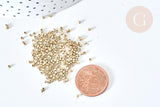 Perles tube or clair mat façon Delica miyuki, x1 sachet de 8g (G7762)