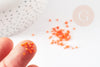 Perles tube orange opaque façon Delica miyuki 1.5-2mm, x1 sachet de 8gr (G9163)