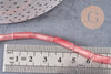 Perles tube quartz cerise verre 13mm, x1 fil de 37cm (G4159)