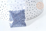 Perles tube verre noir métallisé brillant façon Delica miyuki, Sachet 8g, x1 (G7766)