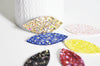 Pétale simili cuir paillettes 57.5mm, fourniture créative,cuir synthétique,fabrication coiffure, accessoire mariage, x10 ,G2735