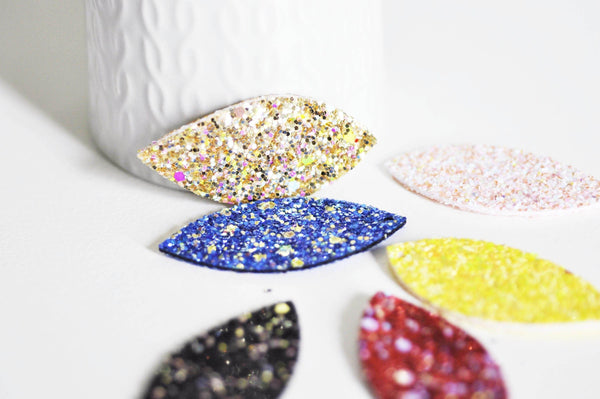 Pétale simili cuir paillettes 57.5mm, fourniture créative,cuir synthétique,fabrication coiffure, accessoire mariage, x10 ,G2735