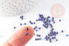 Petite Perle rocaille rayé noir bleu 2.5x3mm, x 10gr (G3675)