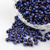 Petite Perle rocaille rayé noir bleu 2.5x3mm, x 10gr (G3675)