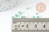 Petite Perle rocaille rayé vert blanc 1.5x2mm, x10gr (G9428)
