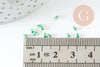 Petite Perle rocaille rayé vert blanc 1.5x2mm, x10gr (G9428)