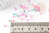 Petite Perles rocaille multicolore pastel 2.5mmx3mm, x10gr (G9283)