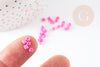 Petite perles de rocaille rose foncé 2.5mm, perles rocaille pour tissage bijoux x 10g (G5375)