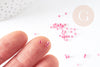 Petite perles de rocaille rose transparent 2.5mm, x 10gr (G2371)