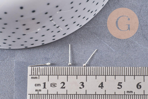 Piercing clou argent 925 massif boule 1.5mm, x1 (G5149)
