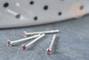 Piercing clou argent 925 massif strass couleur améthyste 1.5mm, x1 (G7596)