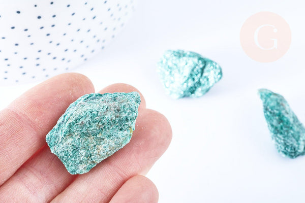 Pierre Fuchsite naturelle brute 25-40mm, pierre naturelle semi-précieuse lithothérapie, x1 (G6455)