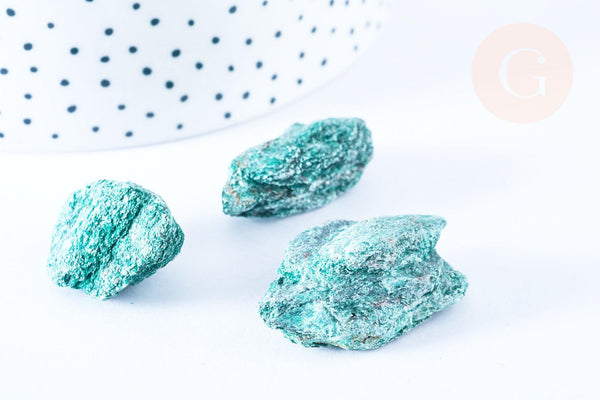 Pierre Fuchsite naturelle brute 25-40mm, pierre naturelle semi-précieuse lithothérapie, x1 (G6455)