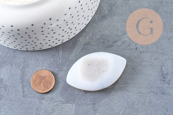 Pierre agate naturelle grise druze, agate naturelle roulée, pierre semi-precieuse, séance lithothérapie, 35-50mm, x1 G5653