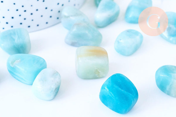 Pierre amazonite naturelle roulée 13-23mm, pierre naturelle, litotherapie, x20gr (G5772)