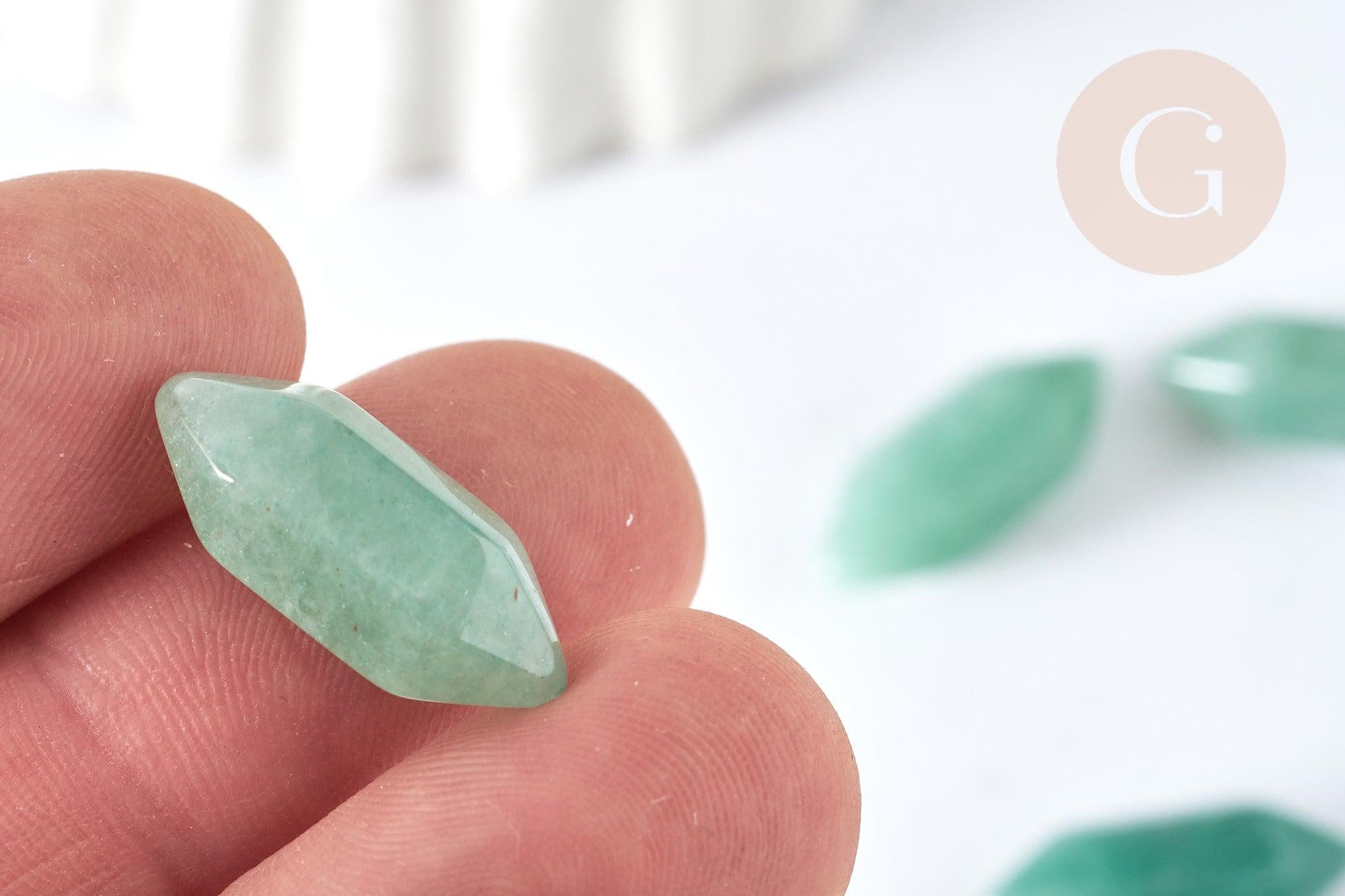 Pierre aventurine naturelle verte double pointes 20mm, pierre semi-precieuse, séance lithothérapie, x1 G7532