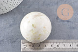 Pierre boule jade jaune naturel 47-50mm, pierre lithotthérapie décoration de la maison, x1 (G6705)