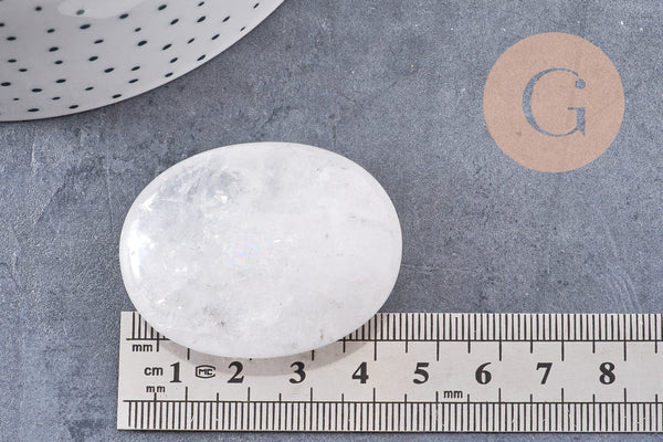 Pierre calcédoine naturelle roulée 44-46mm, fourniture spiritualité, pierre naturelle, litotherapie, x1 (G5765)